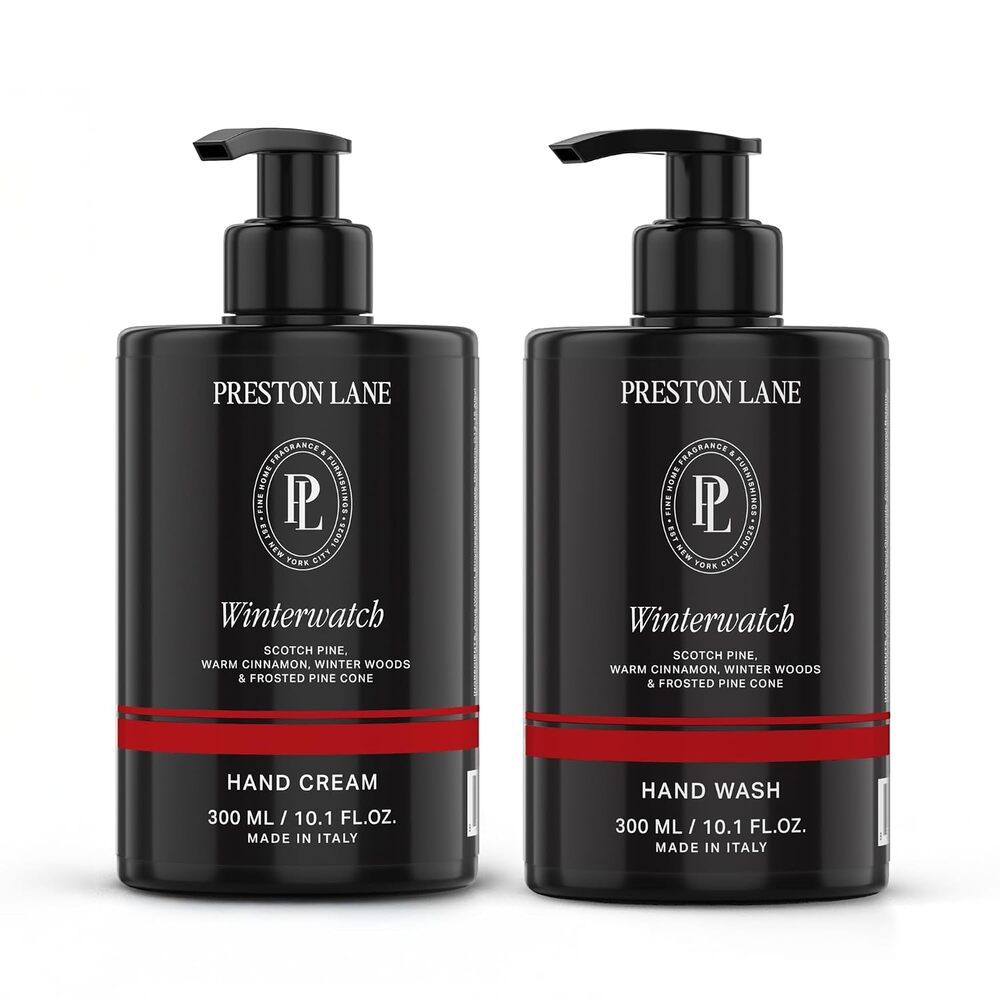 Preston Lane Scented Hand Soap and Lotion Bathroom Set of 2, Winterwatch